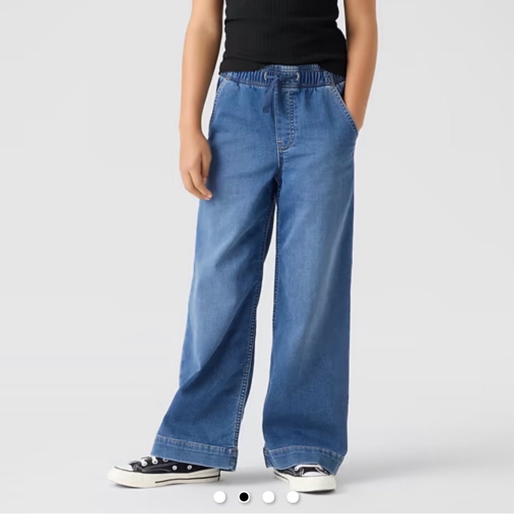 Gap kids girls Kids High Rise Pull-On Wide-Leg Sweatpant Jeans